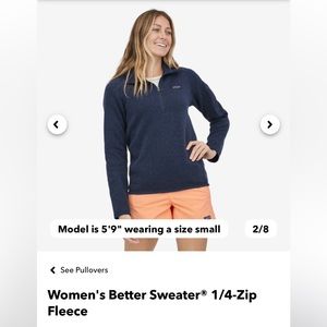 Patagonia Women's Better Sweater® 1/4-Zip Fleece, navy blue, size M